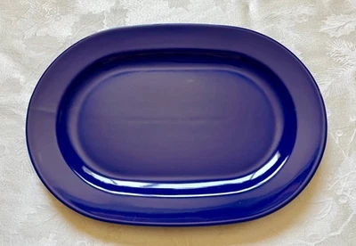 ** WAECHTERSBACH ВЕСЕЛО ФАБРИКА ГЕРМАНИИ ~ КОБАЛЬТОВЫЙ СИНИЙ ОВАЛЬНЫЙ СЕРВИРОВОЧНОЕ БЛЮДО ** - Изображение 1 из 4