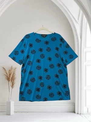 Top Impressions Lifestyle para mujer ajustado elástico azul estampado geográfico talla mediana Foto 1 de 4