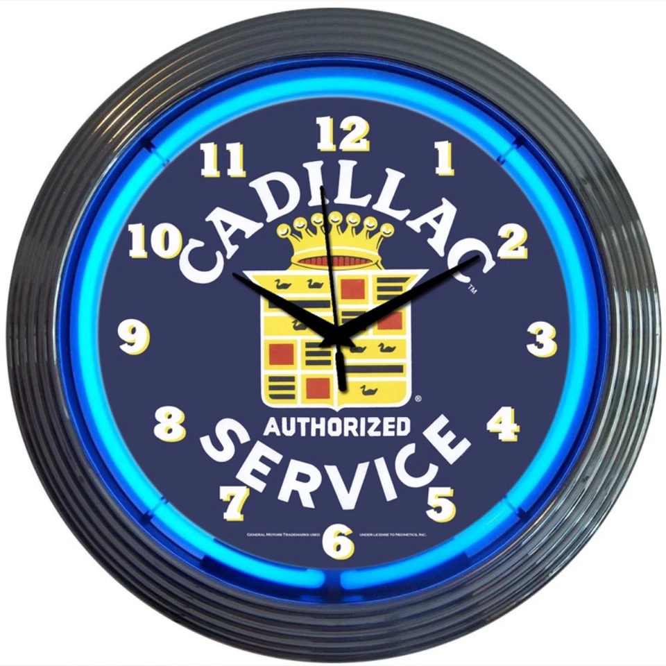 Cadillac Service Neon Clock Cars Gameroom Basement Mancave Wall Art Decor Foto 1 de 1