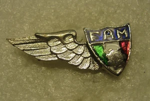 Distintivo meccanico dell'aeronautica militare messicana mezze ali cadetto, anni '60 - Foto 1 di 2