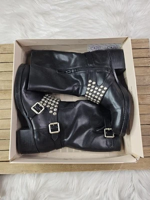 Bota de montar BCB Generation para mujer de cuero negro talla 6 1/2 B BG-HALEN Foto 1 de 4