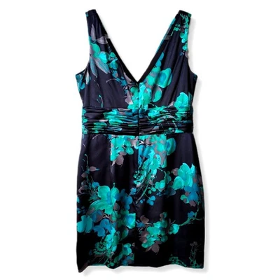 Vestido Evan Picone Negro Floral 10 Oscuro Romance Mob Esposa Maximalismo Cóctel Foto 1 de 4