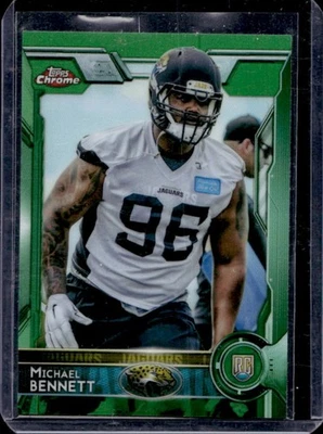 2015 Topps Chrome Michael Bennett RC Green Refractor Rookie #112 Jaguars - Image 1 of 2