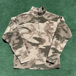 Cabelas Camo Fleece Hunting Jacket 1/4 Zip Size M With Turtle Neck - Picture 1 of 3