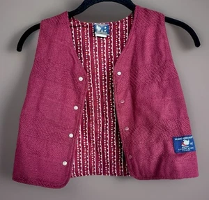 Jean Bourget Paris Boys Vest Burgundy Lined Snap Cotton Button Closure Size 6A - Picture 1 of 17