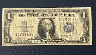 1934 $1 Silver Certificate FUNNYBACK NOTE, FR.1606, Circulated - Image 1 of 2