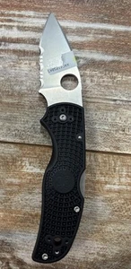 Spyderco Knives Native 5 Black FRN S30V Stainless C41PBK5 1/2 Serr Factory 2nd - Picture 1 of 7