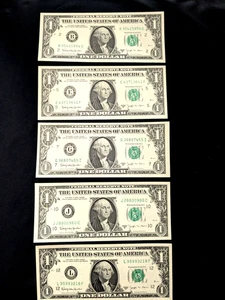1963b $1 BARR NOTE COMPLETE SET OF 5-NY, Richmond, Chicago, KC, San Fran-GEMS #1 - Picture 1 of 16