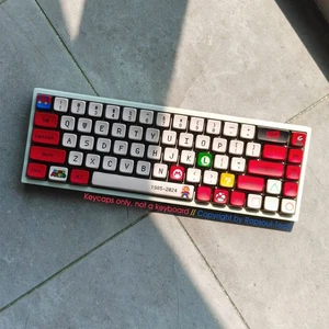 Super Mario Red PBT Keycap Set Shine Through for Cherry MX Mechanical Keyboards - Picture 1 of 12