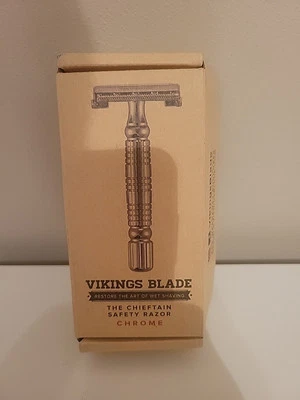 Viking Blade ~ Navaja de seguridad de doble filo The Chieftain ~ Cromo ~ Foto 1 de 4