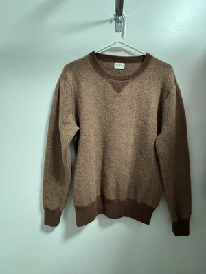J Crew Sweater Women's M Brown Crewneck Wool Blend Knit Pullover Elbow Patch - Image 1 of 4