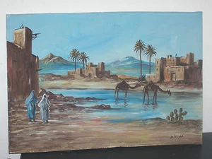 Peinture oriental signée. Oriental painting signed - Picture 1 of 1