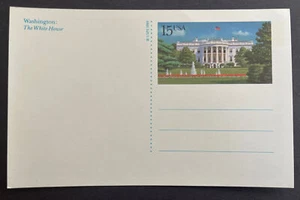 UX143 White House Postal Card 15c 1989 - Picture 1 of 2