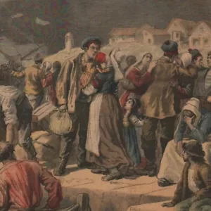 Départ des pêcheurs d'Islande - - Gravure de presse 1894 - Imagen 1 de 2