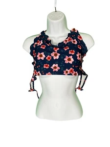 Zaful Women's Floral Swimsuit Top Blue Pink Size 8 New with Tags - Picture 1 of 6