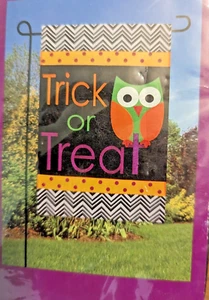 sale Halloween Haunted house garden flag Party Owl applique trim - Picture 1 of 2