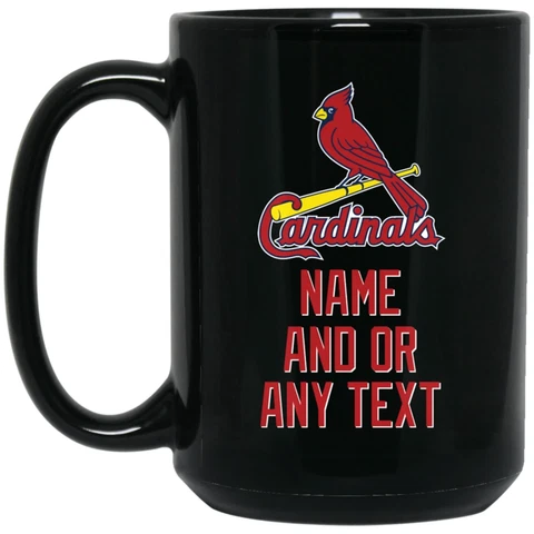 Custom Personalized St Louis Cardinals RD-WHT Black 15 oz Ceramic Coffee Mug Cup Cover