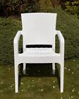 Outdoor Patio Garden Plastic Chairs White Heavy Duty Bistro Chair Rattan Style