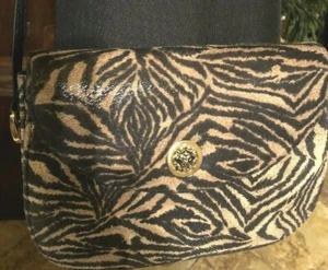 J. Renee' Black/Tan Animal Print Adj. Shoulder Strap Lion 8 1/2"X 7" Cross body - Picture 1 of 10