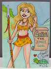2023 CORA The JUNGLE GIRL Pinup 1/1 MASTERPIECE ART SKETCH CARD ARTIST SIGNED