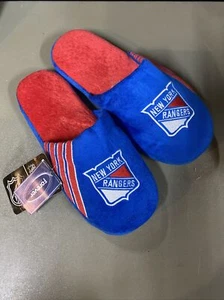 New York Rangers NHL Men's Big Logo Slip On Slippers Size XL (13/14) - NWT - Picture 1 of 6