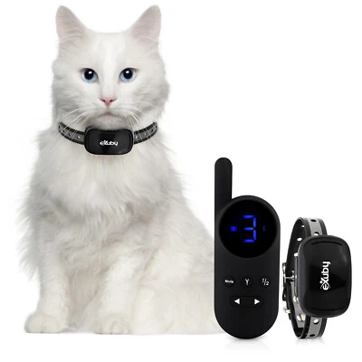 Collar de choque para gato pequeño con control remoto - modo de sonido, vibración y choque - (negro/blanco) Foto 1 de 4