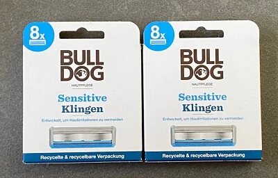 1,87€/Einheit - 16 Bulldog Sensitive Klingen Rasierklingen für Herren, neu