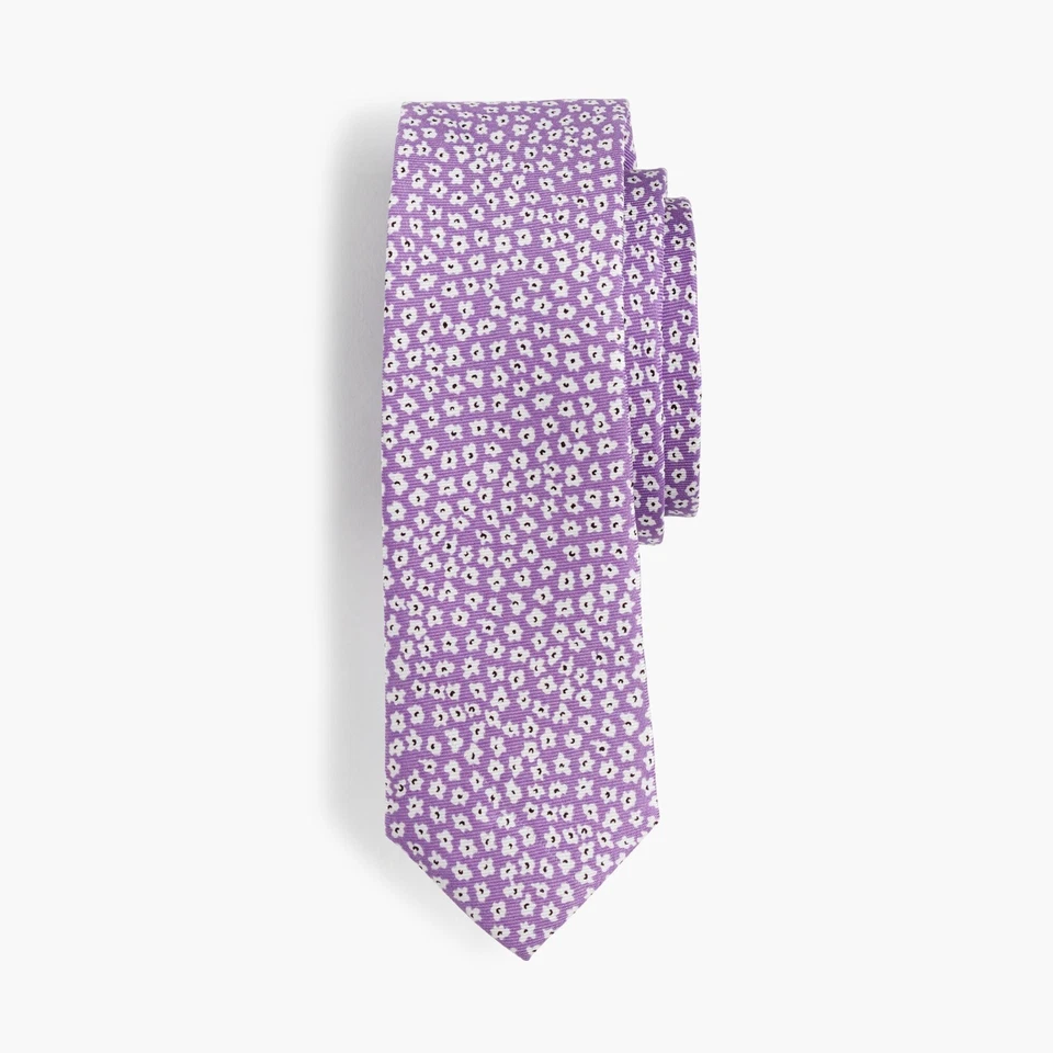 Corbata de seda para niños J.Crew estampada floral | 52"" | iris Foto 1 de 1