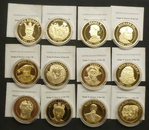Kings & Queens Of Britain Gold-plated Proof Medallions Series See menu - Bild 1 von 17