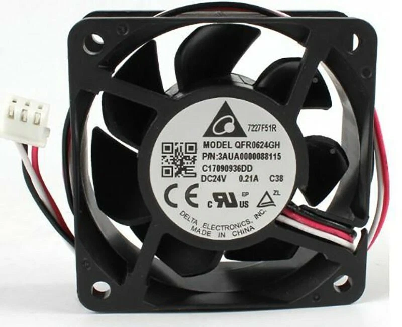 1PC DC 24V 0.21A 60*60*25MM 3AUA0000088115 Inverter Fan  QFR0624GH Cooling Fan - Image 1 of 1