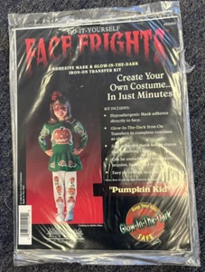 Face Frights Halloween Pumpkin Glow-in-Dark Iron-On Transfer Costume Kit +mask - Picture 1 of 6