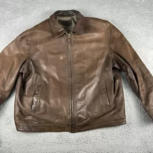 Sonoma Life+Style Jacket Men's XL Brown Leather Long Sleeve Collared Full Zip - Picture 1 of 21