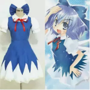 Touhou Project Cirno Cosplay Costume Uniform Halloween Women Dress - Picture 1 of 8