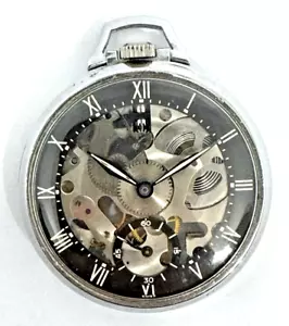 WORKING 1939 GIRAUD PERREGAUX SKELETONIZED POCKET WATCH - EXHIBITiON CASE #837 - Picture 1 of 5