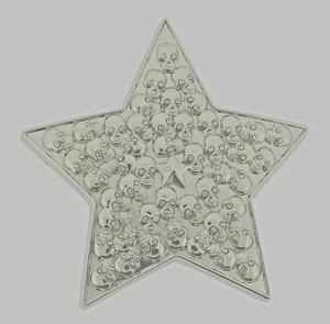 Estrella Cinturón Hebilla Plata Metal Múltiple Esqueleto Pirata Halloween Disfraz Hombres Vaca - Imagen 1 de 8