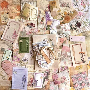 200 Sheets Vintage Flower Plants Scrapbook Paper, Journaling Scrapbooking Suppli - Picture 1 of 7