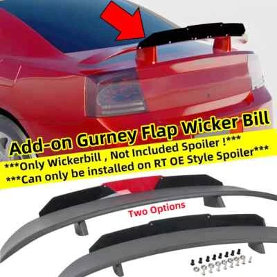 Gurney Flap Wicker Bill Black-Red Fits 06-10 Dodge Charger OE R/T Style Spoiler - Image 1 of 4