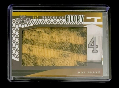 2021-22 Hoja Madera Rob Blake Blades Of Glory Jumbo Parche Hoja Usado en Juegos/5!! Foto 1 de 2