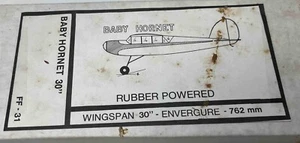 NEW - Baby Hornet Envegure Free Flight Kit 30 Inch Span - Picture 1 of 2