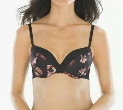 Sujetador Soma Mujer Negro Floral EDICIÓN LIMITADA Satén y Encaje Cobertura Perfecta Foto 1 de 4