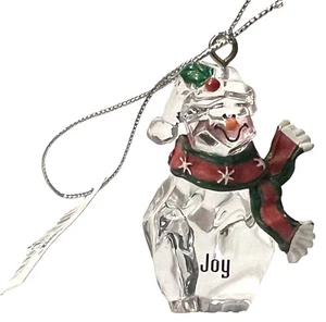 JOY Personalized Clear Resin SNOWMAN Ornament 2" x 1” GANZ NWT (RS) - Picture 1 of 3