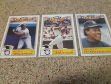 3 Topps Rickey Henderson All-Star Insert Cards  ( 1985,1987,1988 ) Oakland A`s