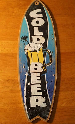 冷啤酒酒吧冲浪板标志 Cantina Tiki 海滩泳池酒吧沿海家居装饰新品 — 第 1/4 张图片