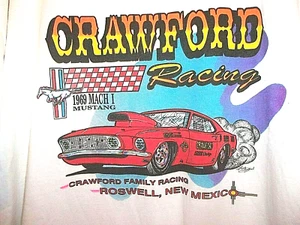 Crawford Family Racing 69 Mach 1 Mustang Blanco 3XL Camiseta Roswell Nuevo México - Imagen 1 de 2