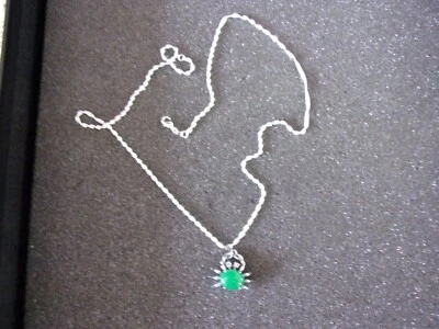 catenina in argento 925 con pendente in giada verde..........7 - Immagine 1 di 2