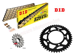BMW S1000R DID Gold X-Ring Chain and Black JT Sprocket Kit Set (2013 to 2020) - Picture 1 of 1