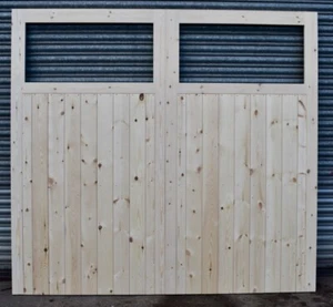 Wooden Garage Doors Heavy Duty Frame, Ledge & Braced Single Pane - Picture 1 of 9