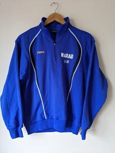 Asics Para Hombres Sudadera Deportiva Azul Pequeña Japonesa Universitaria Deportes - Imagen 1 de 8