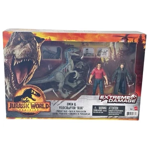 Figura de acción Mattel Jurassic World Owen Grady & Velociraptor azul 3,8 pulgadas nueva - Imagen 1 de 7