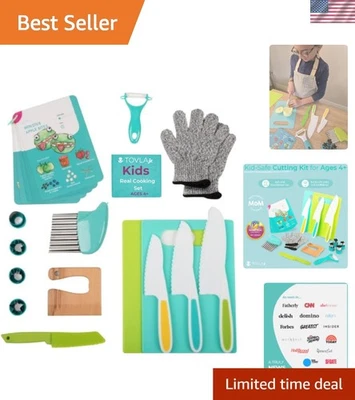 Juego de cocina para niños pequeños utensilios de cocina seguros con libro de recetas picadora cortadora... Foto 1 de 4